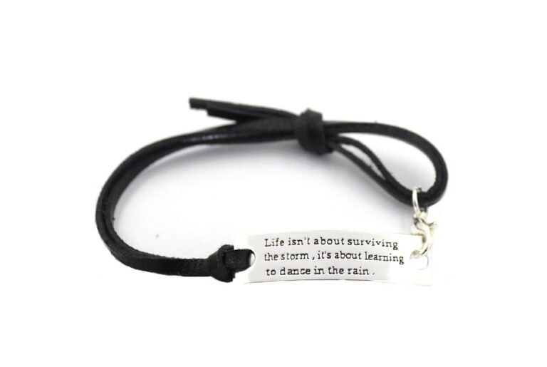 Engraved Inspire Leather Bracelet