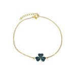 Green Enamel Shamrock Chain Bracelet