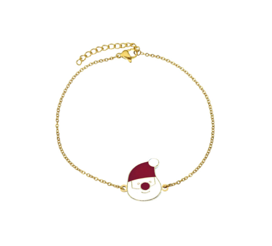 Enamel Santa Chain Bracelet