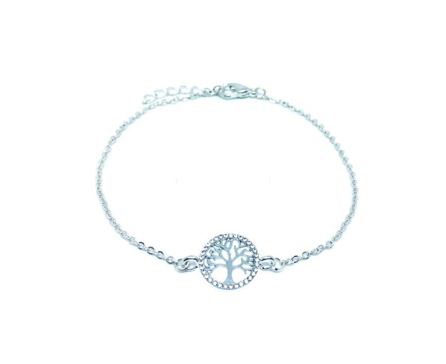 Crystal Tree Charm Chain Bracelet