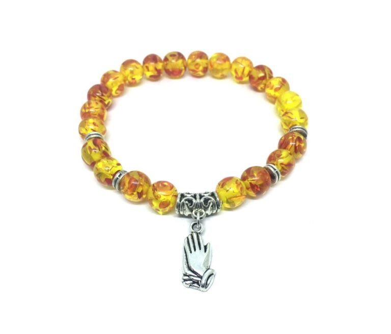 Amber Prayer Charm Bracelet