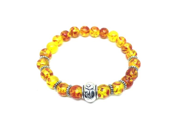 Amber Om Bracelet