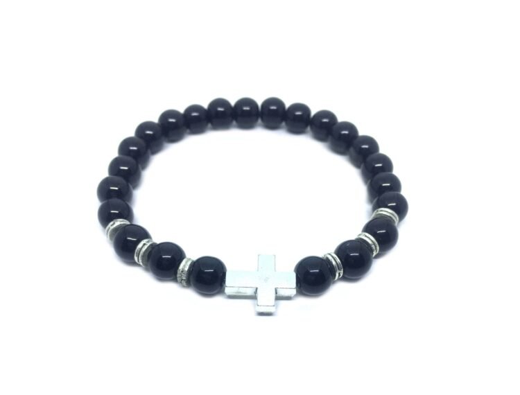 Black Tourmaline Cross Bracelet