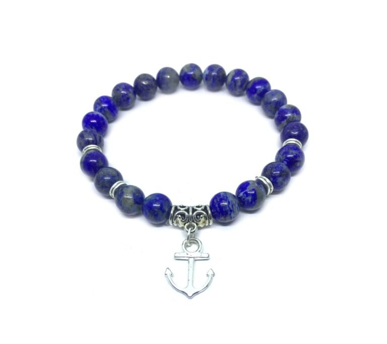 Lapis Lazuli Anchor Charm Bracelet