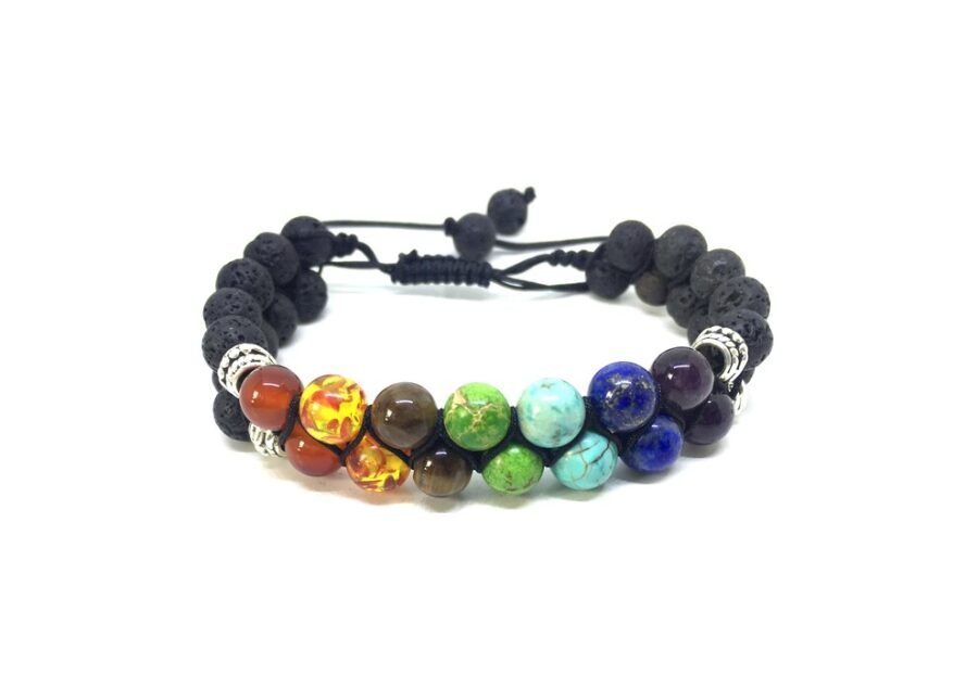 7 Chakra Lava Stone Bracelet