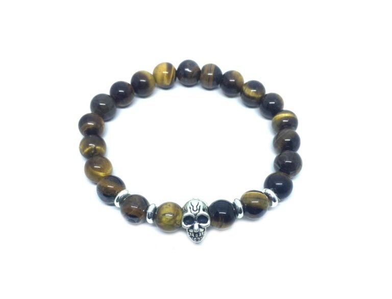 Tiger Eye Skull Bracelet