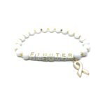 White Bead FIGHTER Awareness Bracelet