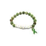 Natural Jasper Green Bead FIGHTER Awareness Bracelet