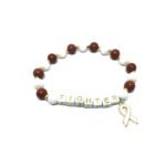 White & Red Bead FIGHTER Awareness Bracelet