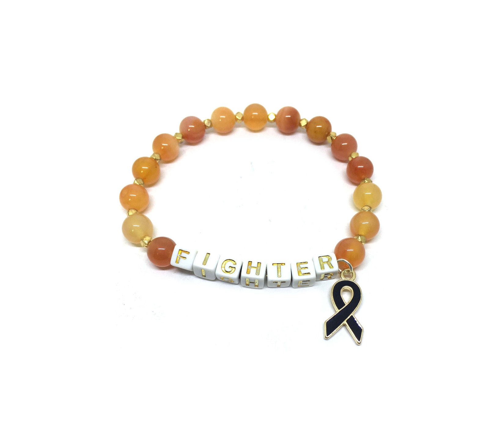 Natural Citrine Bead FIGHTER Awareness Bracelet