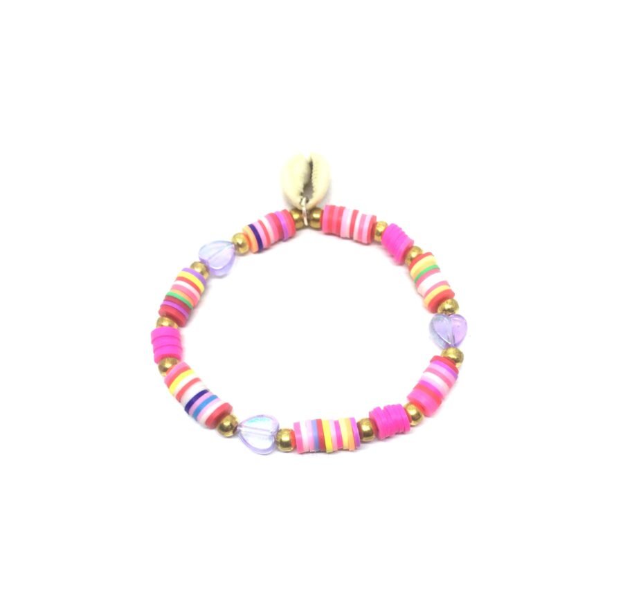 Heart Shell Heishi Bracelet