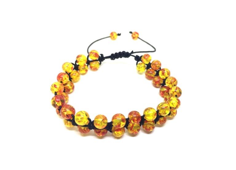 Macrame Amber Bead Bracelet