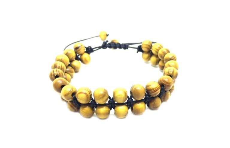 Wooden Bead Macrame Bracelet