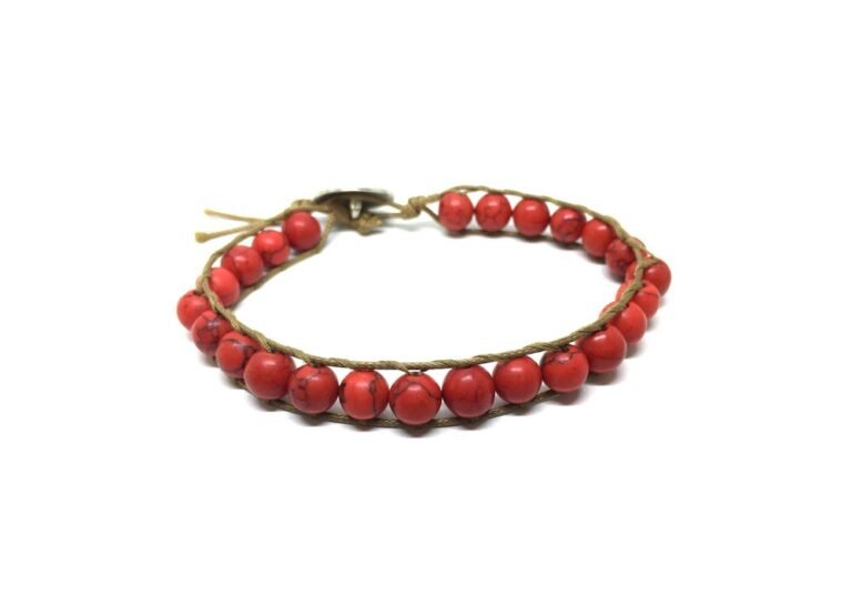 Red Turquoise Wrap Bracelet