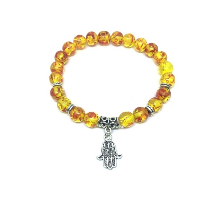 Amber Hamsa Charm Bracelet