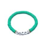 Green Heishi Happy Name Bracelet