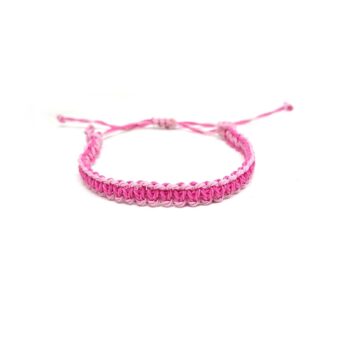 Pink Wax String Braided Waterproof Bracelet