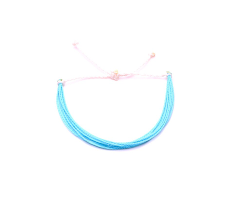 Sky Blue Wax String Bracelet