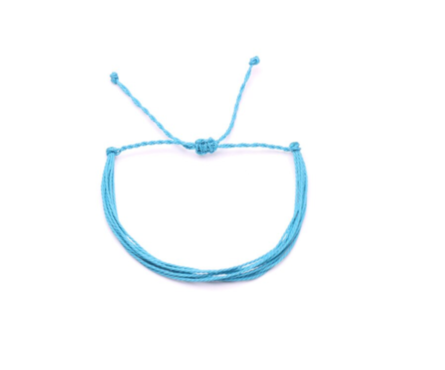 Sky Blue Braided Wax String Bracelet