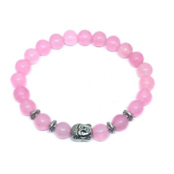 Yoga Rose Quartz Beads Buddha Bracelet