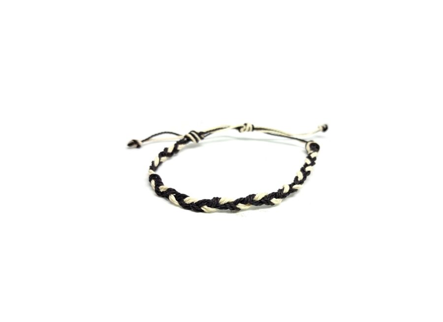 Black and white Two Two Tone Double String Bracelet