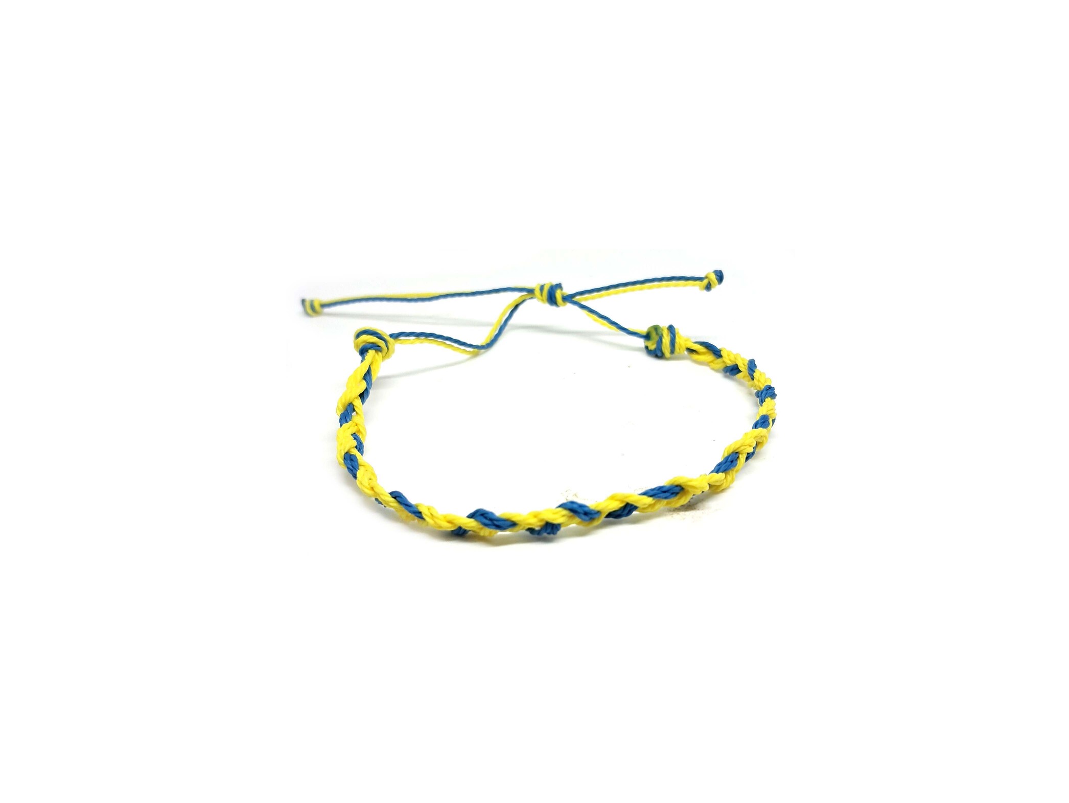 Yellow and white Two Tone Double String Bracelet