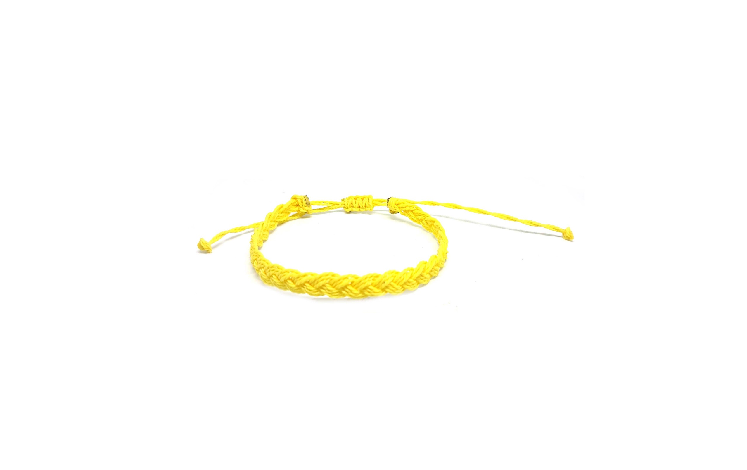 Yellow Adjustable Braided String Knot Friendship Bracelet