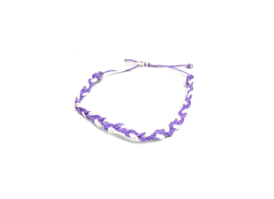 Purple and white 8 String Friendship Bracelet