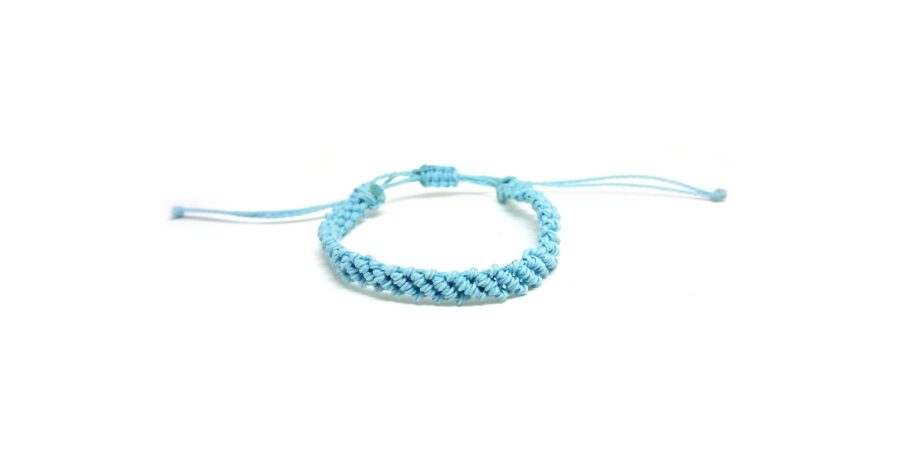 Cute Blue Handmade Multithread Knot Braided Bracelet