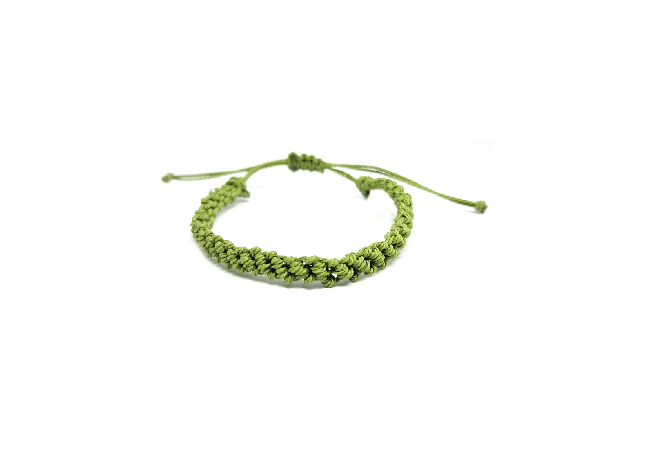 Green Waxed String Waterproof Braided Bracelet