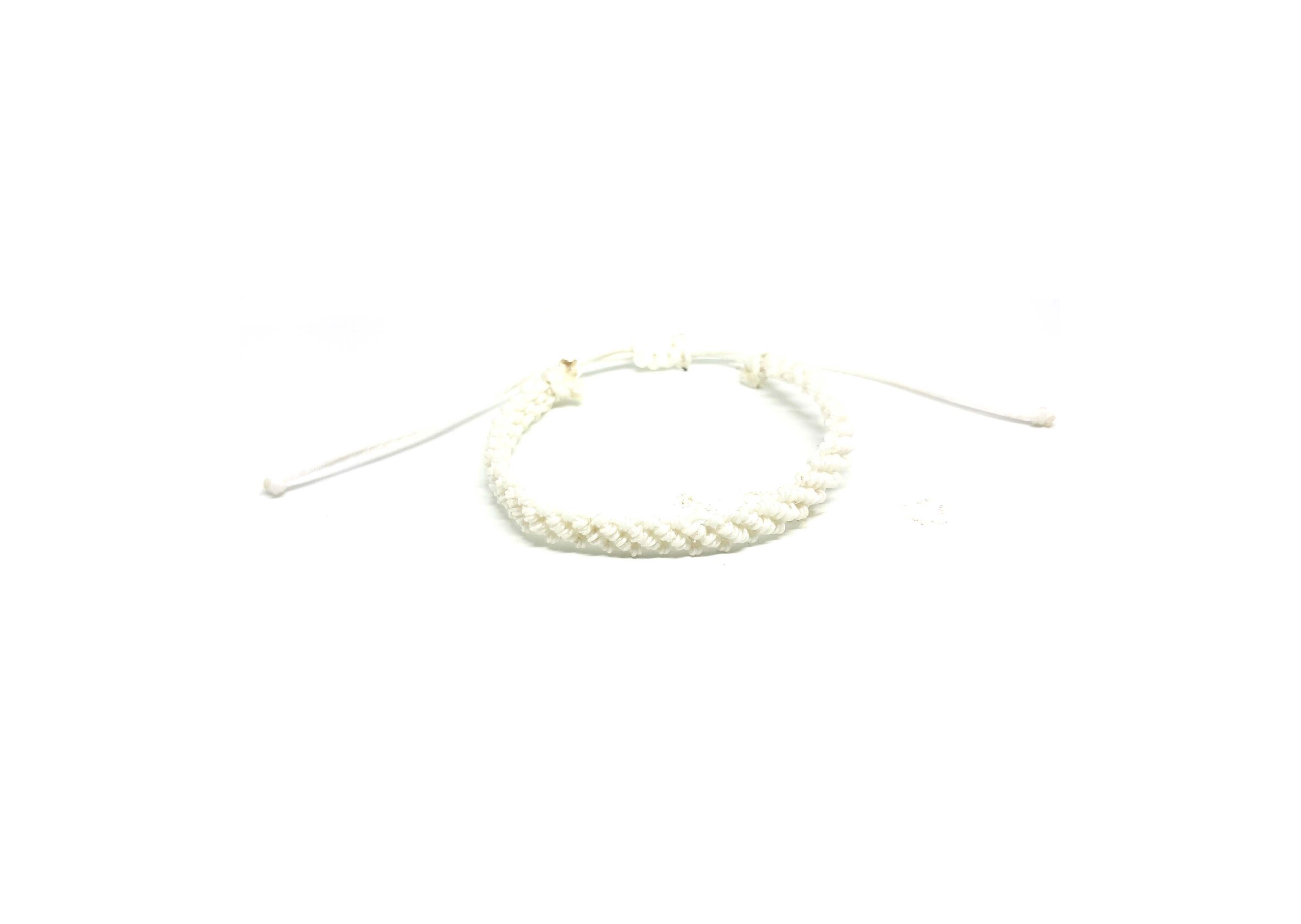 White Waxed String Waterproof Braided Friendship Bracelet