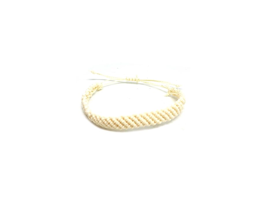 White Wax String Braided Friendship Bracelet