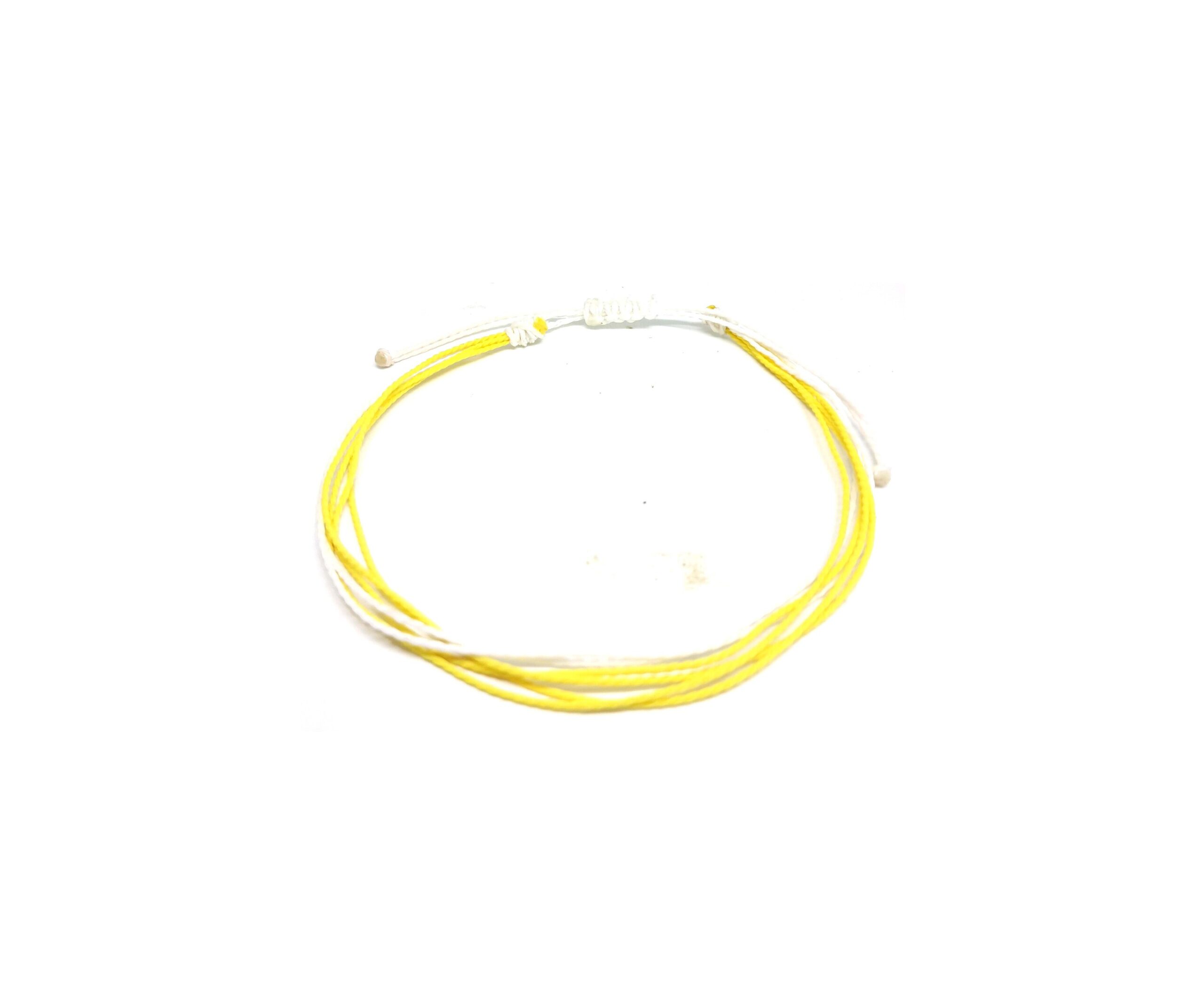 Yellow 7 String Friendship Bracelet