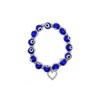 Evil Eye Heart Charm Bracelet