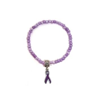 Purple Bead Awareness Bracelet