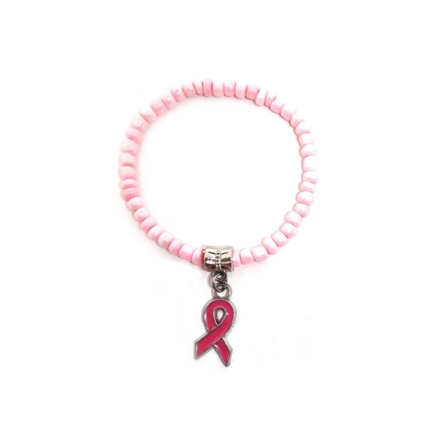 Beaded Breast Cancer Awareness Bracelets