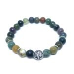 Tree of Life Agate Beaded Bracelet