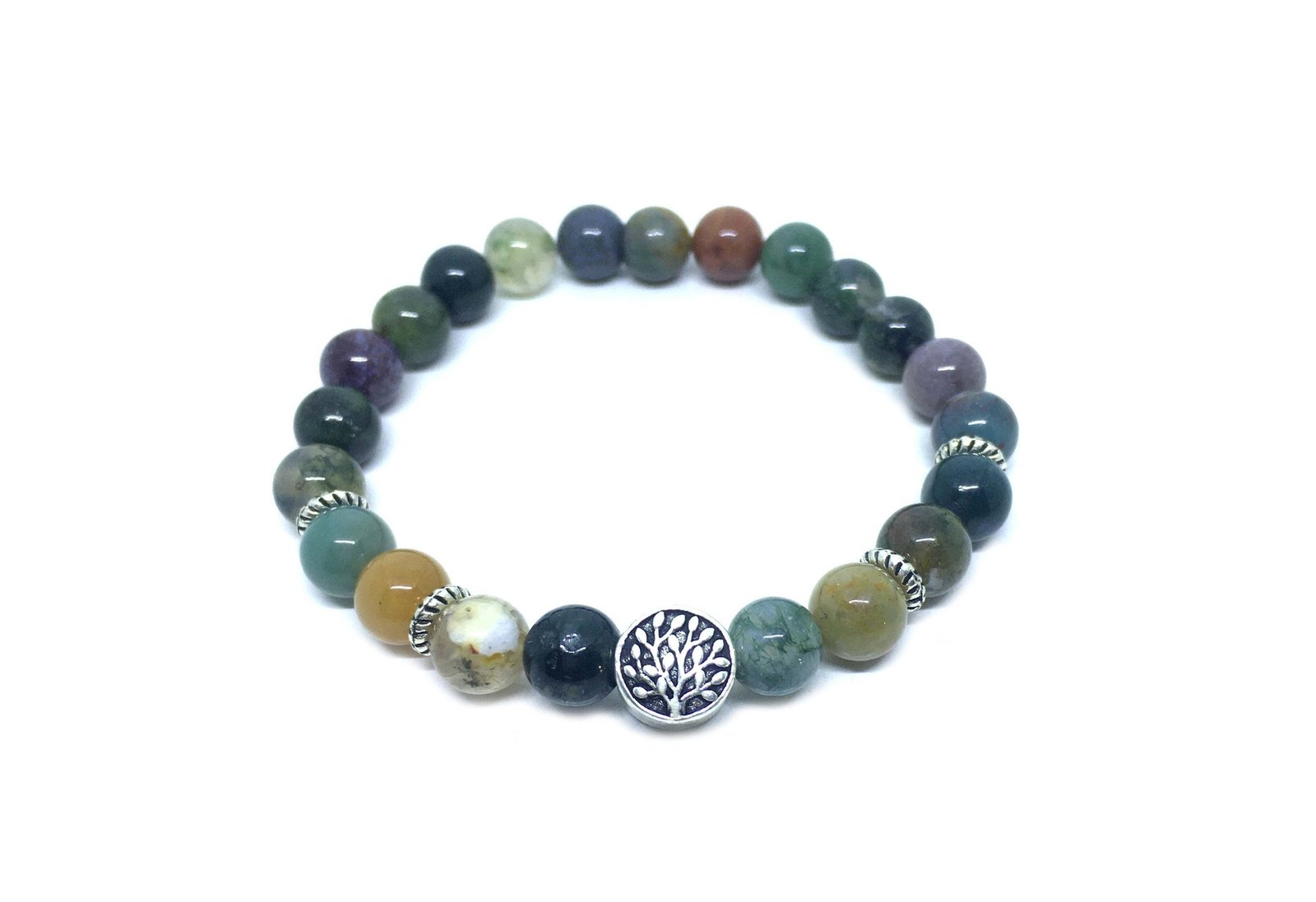 Tree of Life Agate Beaded Bracelet