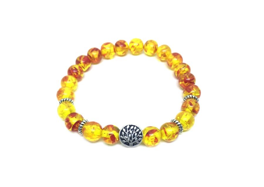 Tree of Life Amber Beaded Bracelet