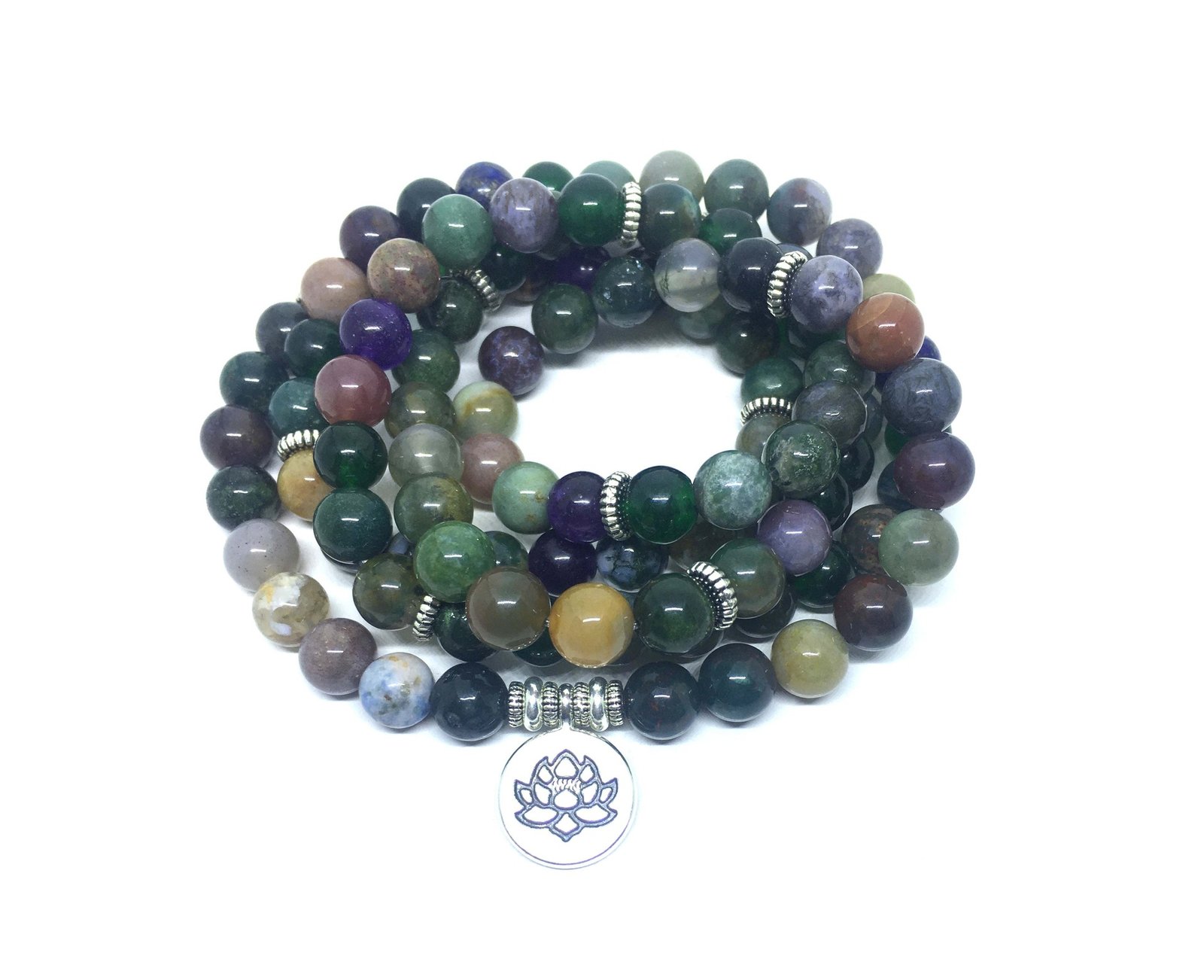 108 Agate Bead Mala Bracelet