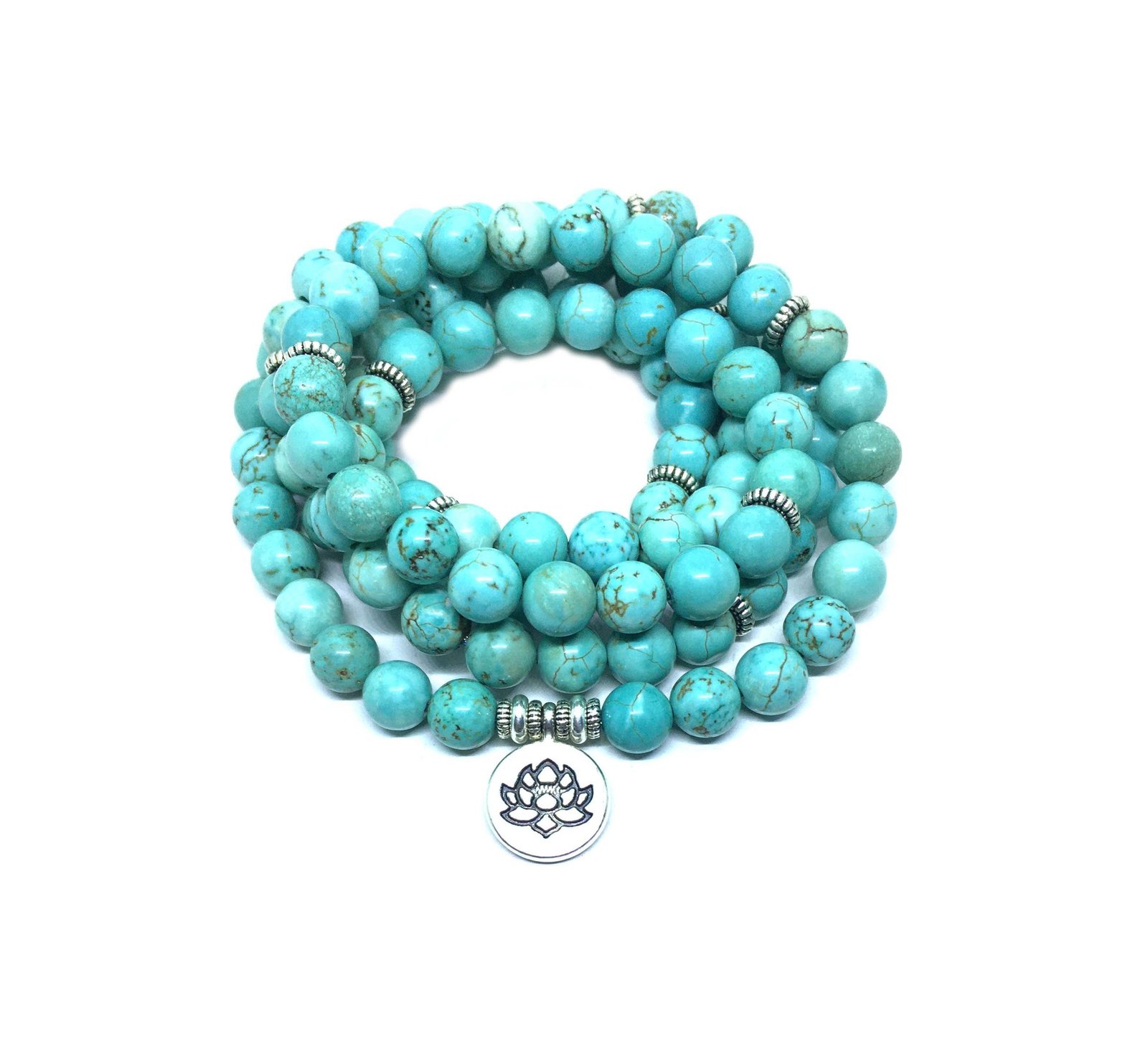 Turquoise 108 Prayer Bead Mala Bracelet