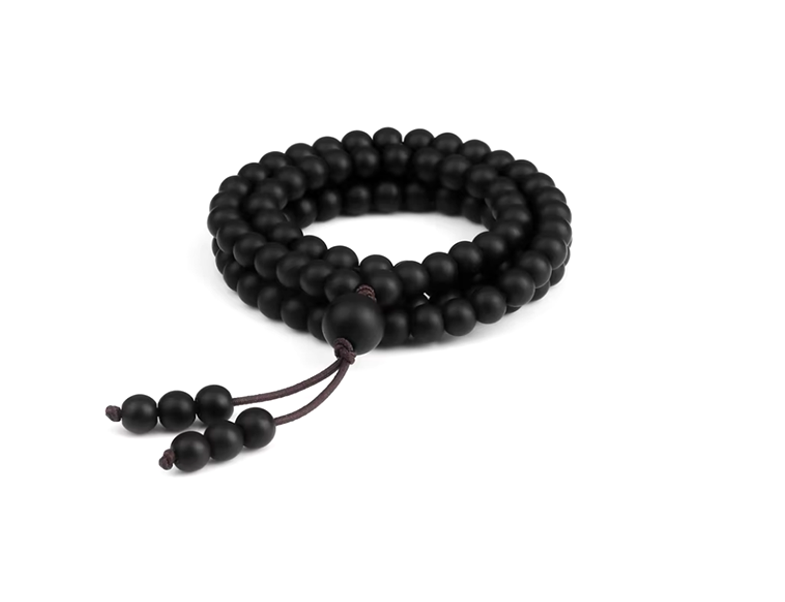 108 Matte Black Beads Mala Wrap Bracelet