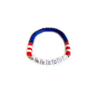 Freedom Patriotic Polymer Clay Bracelet