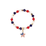 ZPATR-010 Star Patriotic Beaded Bracelet