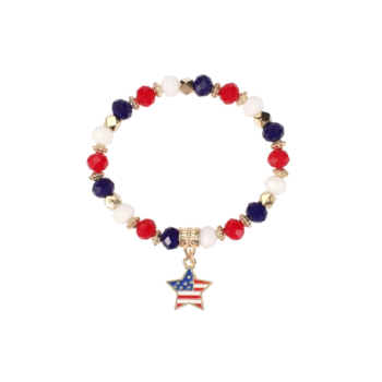 Star Patriotic Beaded Bracelet