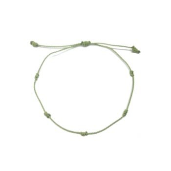 5 Knots Green String Bracelet