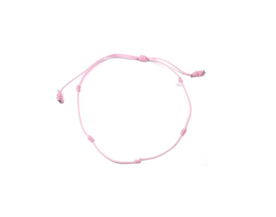 5 Knots Pink String Bracelet