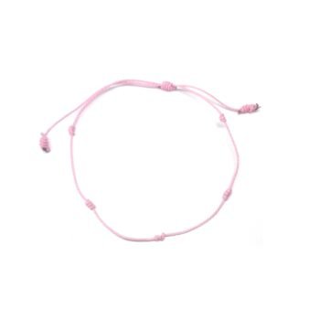 5 Knots Pink String Bracelet