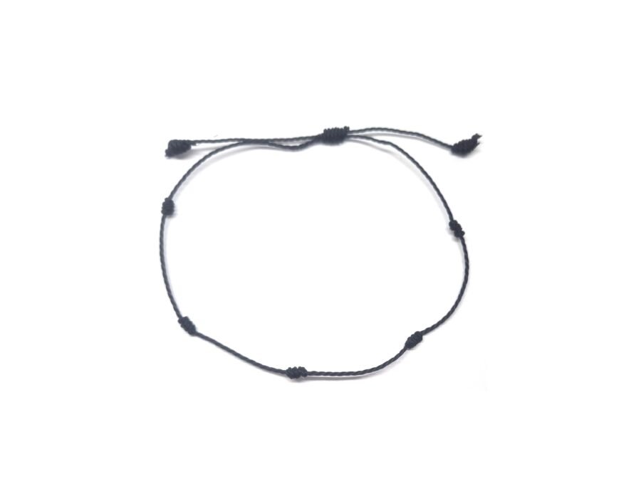 Black String 5 Knots Good Luck Protection Bracelet