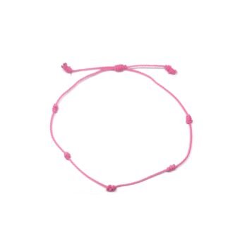 Waterproof Fuchsia String 5 Knots Handmade Bracelet